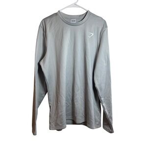 Gymshark Long Sleeve Athletic Shirt Men's XL Gray Performance Workout Gym